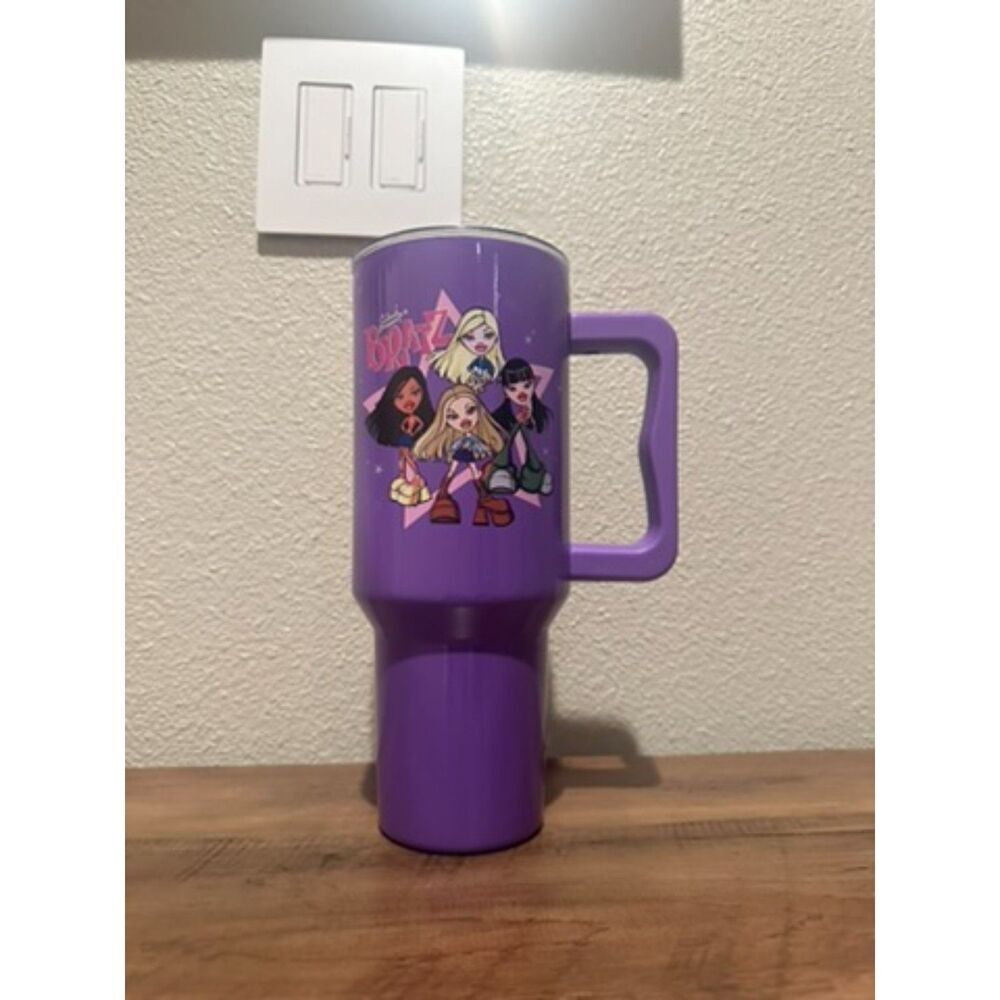 Bratz Travel Stainless Steel 40oz Purple Tumbler (Cloe, Yasmin, Jade & Sasha)